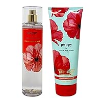Bath & Body Works Poppy 2 Piece Gift Set - Fragrance Mist and Body Cream - Full Size