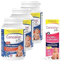 Mens Fertility Bundle | 3 Months Supply Fertility Vitamin Supplements for Men 3 x 60 Count and Fertility Lubricant 2.5 Ounce