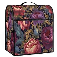 Floral Pattern Roses Peonies (01) Coffee Maker Dust Cover Mixer Cover with Pockets and Top Handle Toaster Covers Bread Machine Covers for Kitchen Cafe Bar Home Decor