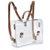 Clear PVC Backpack for Stadium Approved Multifunction Transparent Shoulder Handbag Unisex Messenger Satchel Cross Body Bag
