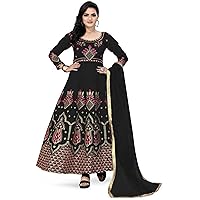 Jessica-Stuff Women Embroidered Cotton Silk Semi Stitched Anarkali. Wedding Dress (1192)