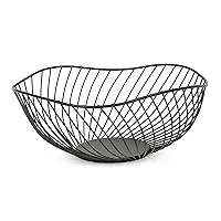 Fruit Bowl for Kitchen Counter Fruit Basket for Kitchen Fruit Holder Countertop Fruit Bowls for Decor Table Bowl Storage (Black A)