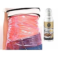 Castor Oil Pack Compress Kit, Plastic Body Belt for Occlusion, Reusable Shape Up Saran Wrap for Belly Stomach Caster Oil Roll On Included