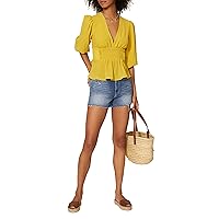 Louna Rent The Runway Pre-Loved Yellow Smocked Blouse