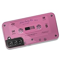 Custom Retro Cassette Tape Personalized Audio Mixtape Case, Designed for Samsung Galaxy S24 Plus, S23 Ultra, S22, S21, S20, S10, S10e, S9, S8, Note 20, 10‎ - Hot Pink