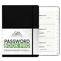 Best Password Book with Alphabetical Tabs | Small Password Book, Organizer & Notebook | Password Keeper to Keep Website Logins & Passwords Safe | Black | Small 4x5.5 | Productivity Store