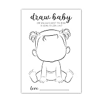 Draw Baby Shower Games, Boy or Girl Gender Reveal Party Game - Baby Shower Party Activities Supplies - Can You Guess What the Baby is Going to Look Like? 30 Cards/drawbaby-002