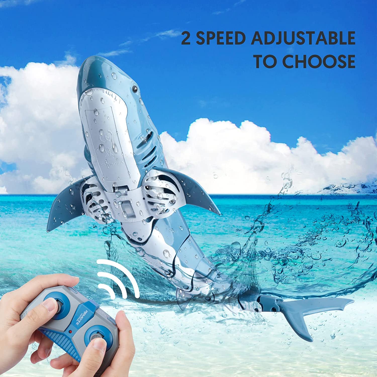 Akargol Remote Control Shark Toys for 3 4 5 6 Year Old Boys Water Shark Toys for Kids, Simulated RC Shark for Swimming Pool Bathroom Great Gift for Kids with Rechargeable Battery
