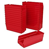 Akro-Mils 30120 Plastic Organizer and Storage Bins for Refrigerator, Kitchen, Cabinet, or Pantry Organization, 12-Inch x 4-Inch x 4-Inch, Red, 24-Pack