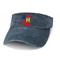 USA Grenada Flag Leaky Top Denim Hat Print Sun Visor Hat Baseball Cap Golf Hat for Adult