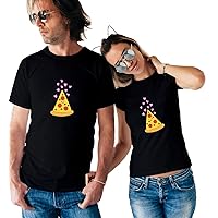 Pizza Love Couple Slice_011436_2 Couple Matching Shirts T-Shirts Tshirt