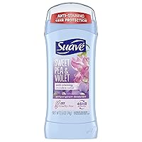 Suave Deodorant Antiperspirant Deodorant Stick 48-hour Odor and Wetness Protection Sweet Pea and Violet Deodorant for Women 2.6 oz