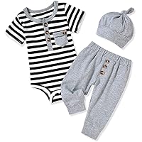 Newborn Infant Baby Boys Striped Summer Outfit