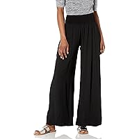 M Made in Italy Women's Elastic-Waist Wide Leg Maxi Palazzo Pants