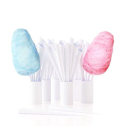 Cotton Candy Express 100-Count Paper Cones for Cotton Candy Making, White