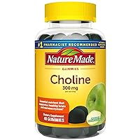 Choline Supplements, Supports Liver Health, Nervous System Function and Brain Health, 40 Vegan Gummies, 20 Day Supply