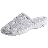 isotoner Women's Signature Terry Floral-Embroidered Slipper