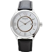 PICONO Royal Monarch Time and Date Water Resistant Analog Quartz Watch - No. 1901 (Silver/White)