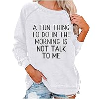 Women Crewneck Sweatshirts Teen Girls Trendy Letter Graphic Print Pullover Fashion Oversized Casual Hoodie Tops
