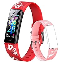 Slim Fitness Tracker with Replacement Band for Kids Girls Boys Teens Age 5-16,Heart Rate Monitor，Activity Tracker,Alarm Clock,Pedometer,Sleep Monitor,Step Tracker Counter Watch