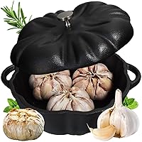 Garlic Roaster, Cast Iron Garlic Roaster for Kitchen Grill Oven, Dining Room, Indoor or Outdoor, BBQ Grill Garlic Tools, Garlic Baker for Picnic Camping Patio Backyard Cooking