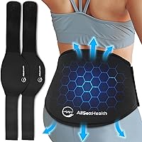 2 Pack Adjustable Lower Back Pain Wrap for Hot and Cold Therapy | Reusable Ice Pack for Back Pain Relief | Relief for Lower Lumbar, Sciatic Nerve, Herniated or Degenerative Disc, Coccyx Tailbone Pain