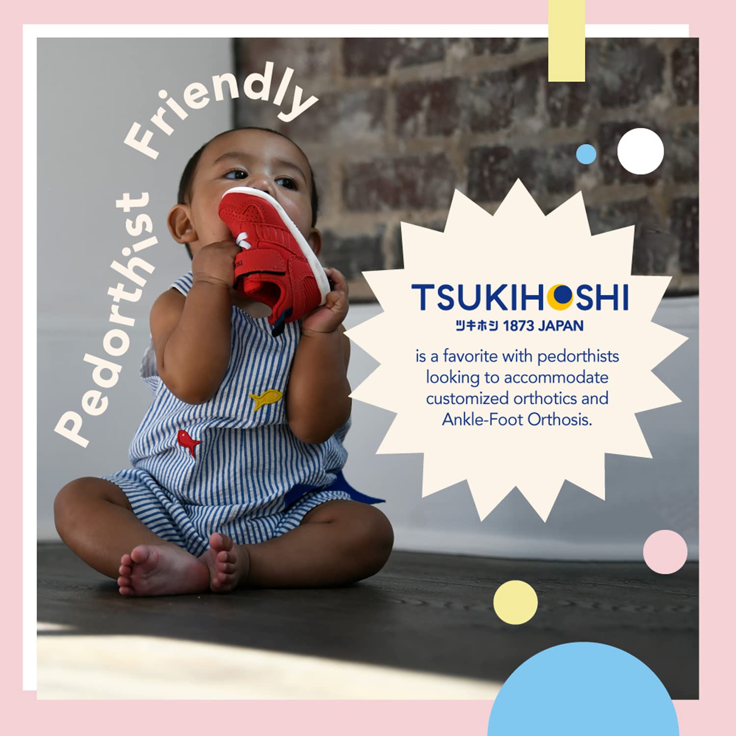 TSUKIHOSHI 2510 Racer Strap-Closure Machine-Washable Baby Sneaker Shoe with Wide Toe Box and Slip-Resistant, Non-Marking Outsole - for Infants and Toddlers, Ages 0-4