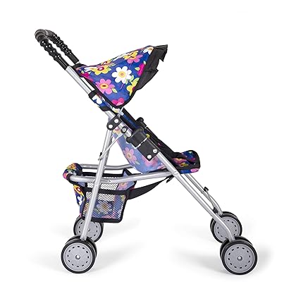 Fash n kolor - My First Baby Doll Stroller with Flower Design with Basket in The Bottom- 2 Free Magic Bottles Included