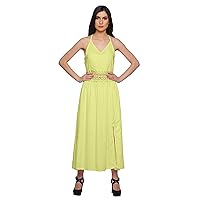 Women’s Sleeveless Maxi Dress with Trim Lace Spaghetti Strap Summer Wear