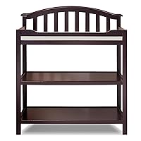 Berkley Changing Table and Changing Pad, Dressing and Diaper Changing Table for Baby Room, Nursery Furniture for Infant -Espresso