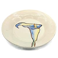 Pottery Calla Lily Ceramic Handpainted Plate for Wall Decor