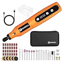 HARDELL Mini Cordless Rotary Tool Kit, 5-Speed and USB Charging with 61 Accessories, Multi-Purpose 3.7V Power Rotary Tool for Sanding, Polishing, Drilling, Etching, Engraving, DIY Crafts