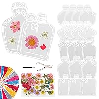 Dried Flower Bookmarks Set 72Pcs Transparent Pressed Flower Bookmarks with Puncher ＆ Tweezer Fun Floral Page DIY Bookmark Making Kit Dried Flower Bookmarks