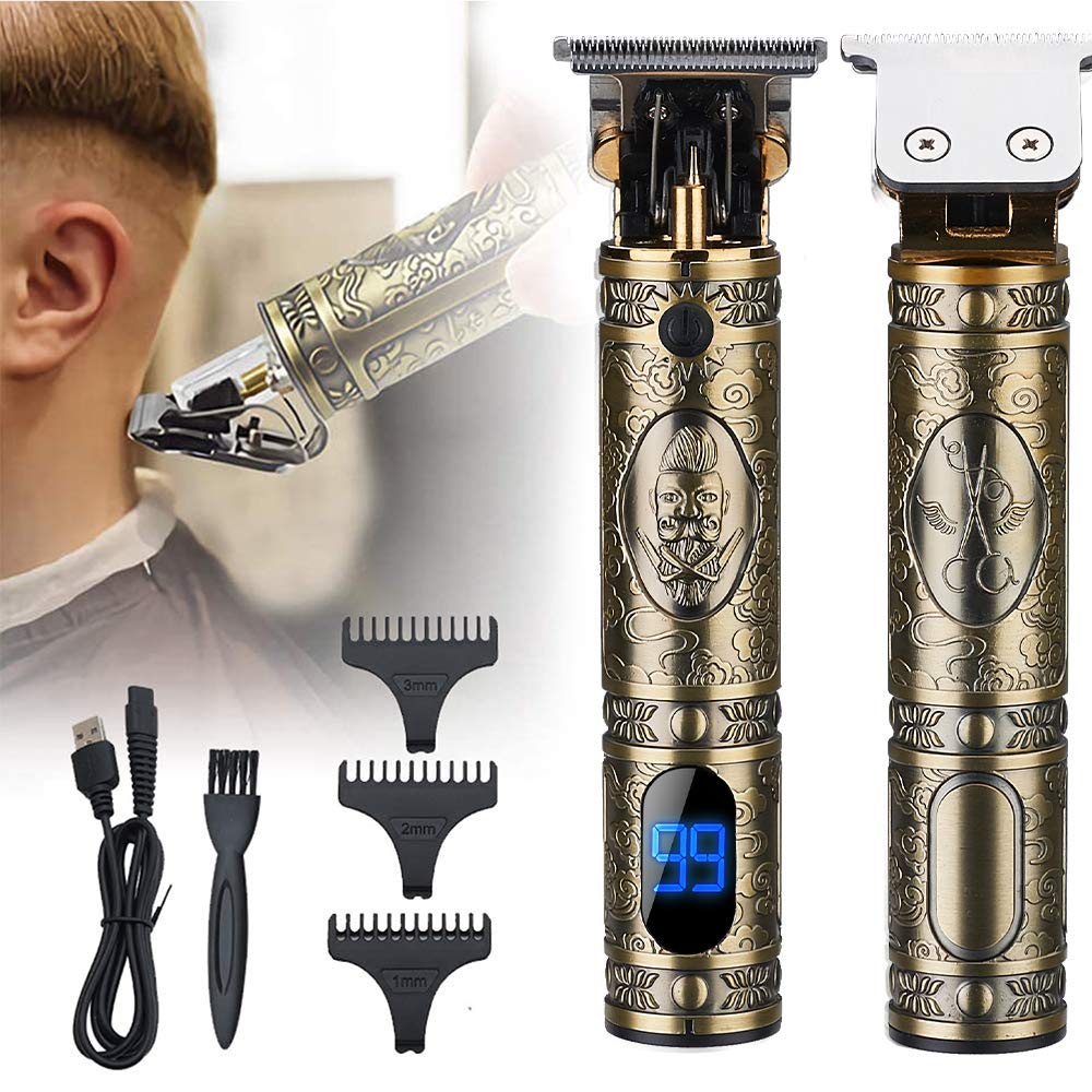 RESUXI Hair Clippers for Men Hair Trimmer for Barbers,Professional Cordless T Blade Trimmer, Beard Edger Liners for Men,Barber Shavers for Hair Cutting,Gold Knight Close-Cutting Hair Machine
