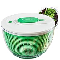 Salad Spinner Large 6.3 Qt, Manual Lettuce Spinner for Vegetable Prepping, One-Handed Pump Fruit Spinner Dryer with Bowl and Colander, Dishwasher Safe Veggie Fruit Washer Spinner-Green