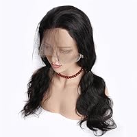 Body Wave 360 Lace Frontal Wig 150% Density Malaysian Virgin Hair with Natural Hairline and High Ponytail Human Hair Wigs For Black Women Pre Plucked (20inch)