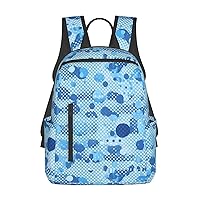 Blue Polka Dot Print Print Simple And Lightweight Leisure Backpack, Men'S And Women'S Fashionable Travel Backpack