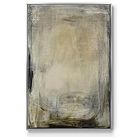 Renditions Gallery Canvas Wall Art for Home Decor Rustic Black & Gray Marking on Rough Surface Silver Floater Framed Abstract Artwork for Kitchen Hotel Restaurants Walls - 25
