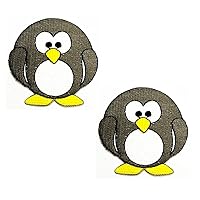 Kleenplus 2pcs. Penguin Fat Cute Cartoon Patch Penguin Sticker Craft Patches DIY Applique Embroidered Sew Iron on Patch Emblem Clothing Costume Accessory Sewing