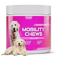 Hip and Joint Chews for Dogs - Dog Joint Support Supplement with Glucosamine Chondroitin MSM - 120 Dog Soft Chews - Dog Arthritis Pain Relief Anti Inflammatory Glucosamine Chews for Dogs