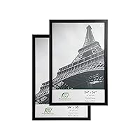 FrameWorks 24” x 36” 2-Pack Black Back-Loading Wooden Poster Frame with Classic Edges