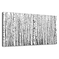 Birch Trees Canvas Wall Art for Living Room Wall Decor Large White Birch Branches Canvas Painting Pictures Modern Birch Forest Canvas Prints Artwork for Home Office Decorations 24