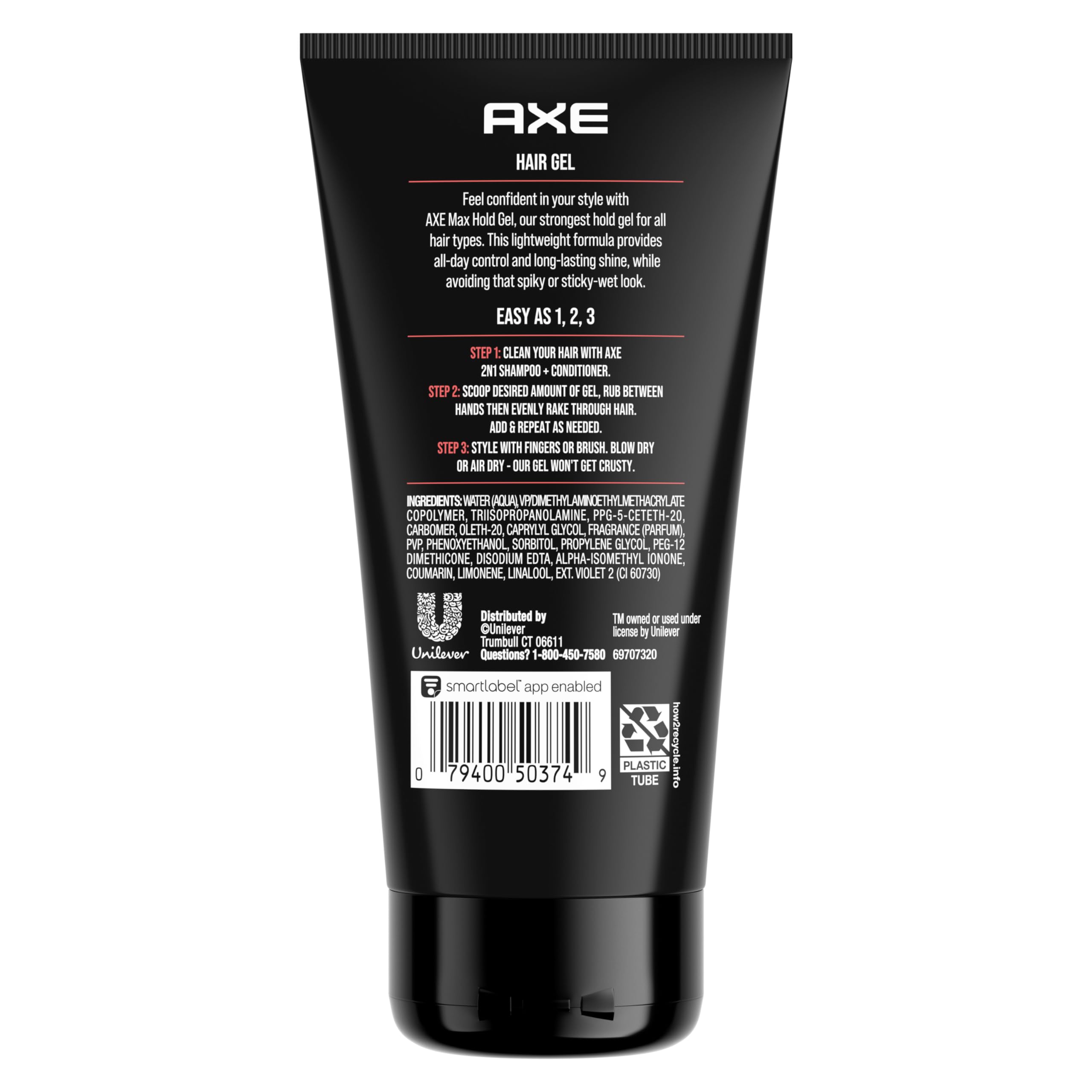AXE Hair Styling Gel MAX Hold Gel 3 ct for 12H Lasting Control, Our Strongest Hold Gel, 5 oz