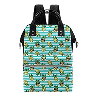Tropic Cartoon Trendy Pineapple Large Capacity Shoulder Bag Waterproof Mommy Tote Bags Travel Diaper Backpack for Women