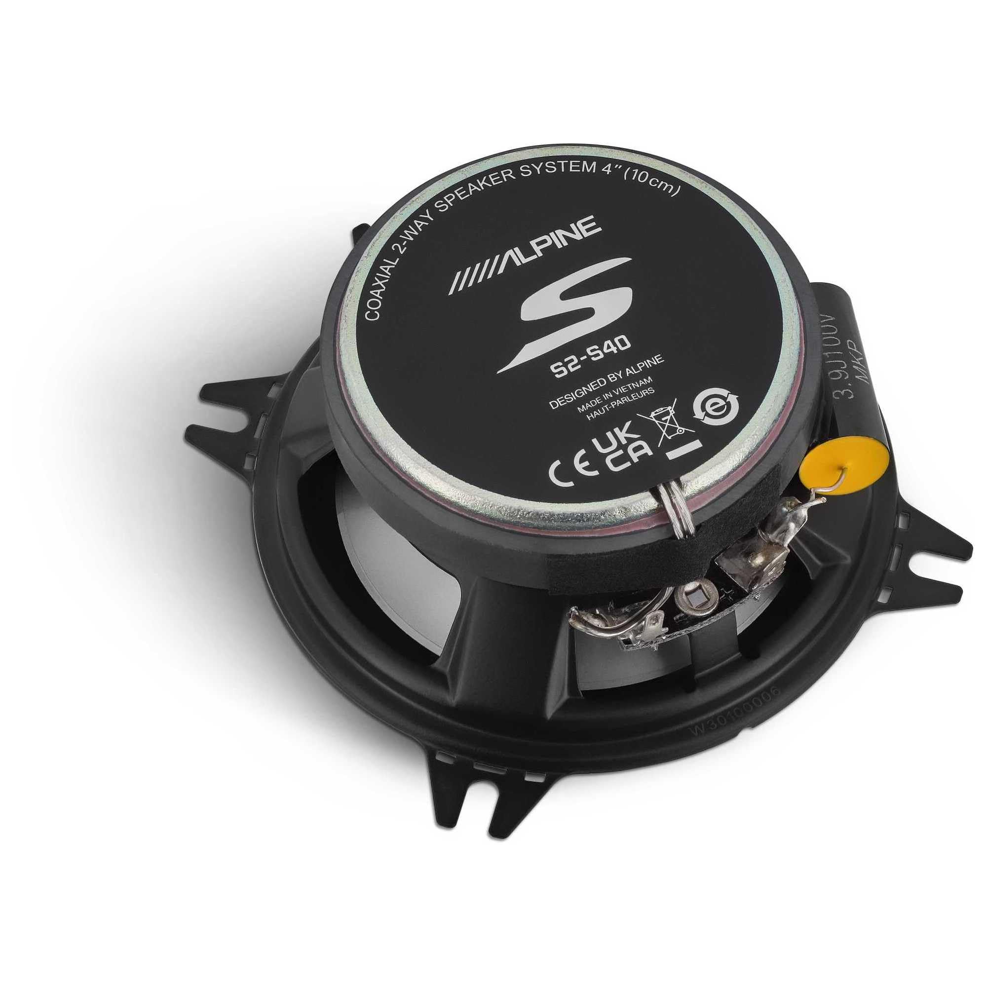 Alpine UTE-73BT Mech-Less Digital Bluetooth Media Receiver with 1 Pair Alpine S2-S40 Type S 4