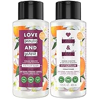 Love Beauty And Planet Planet Shampoo and Conditioner, Vegan Keratin & Sun-Kissed Mandarin - Sulfate-Free Shampoo & Conditioner, Clarifying, Hydrating, Shiny Hair Products, Scented, 13.5 Oz
