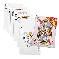 ERINGOGO 1 Set Giant Playing Cards Decks of Cards Pokeno Deck of Cards Jumbo Playing Cards Card Decks Poker Cards Large Playing Cards Poker Playing Cards Coated Paper Poker Props Four Times