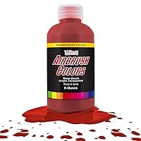 U.S. Art Supply Bright Red Transparent Acrylic Airbrush Paint 8 oz.