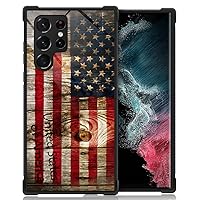 ZHEGAILIAN Case Compatible with Samsung Galaxy S23 Ultra Case,American Flag Wooden Case for Samsung Galaxy S23 Ultra Case Men Boy,Drop Protection Case for Samsung Galaxy S23 Ultra Case 6.8-inch
