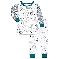 Lamaze Baby Boys' Super Combed Natural Cotton Tight Fit Long Sleeve Sleepwear 2 Piece Set, Footless, 1 Pack